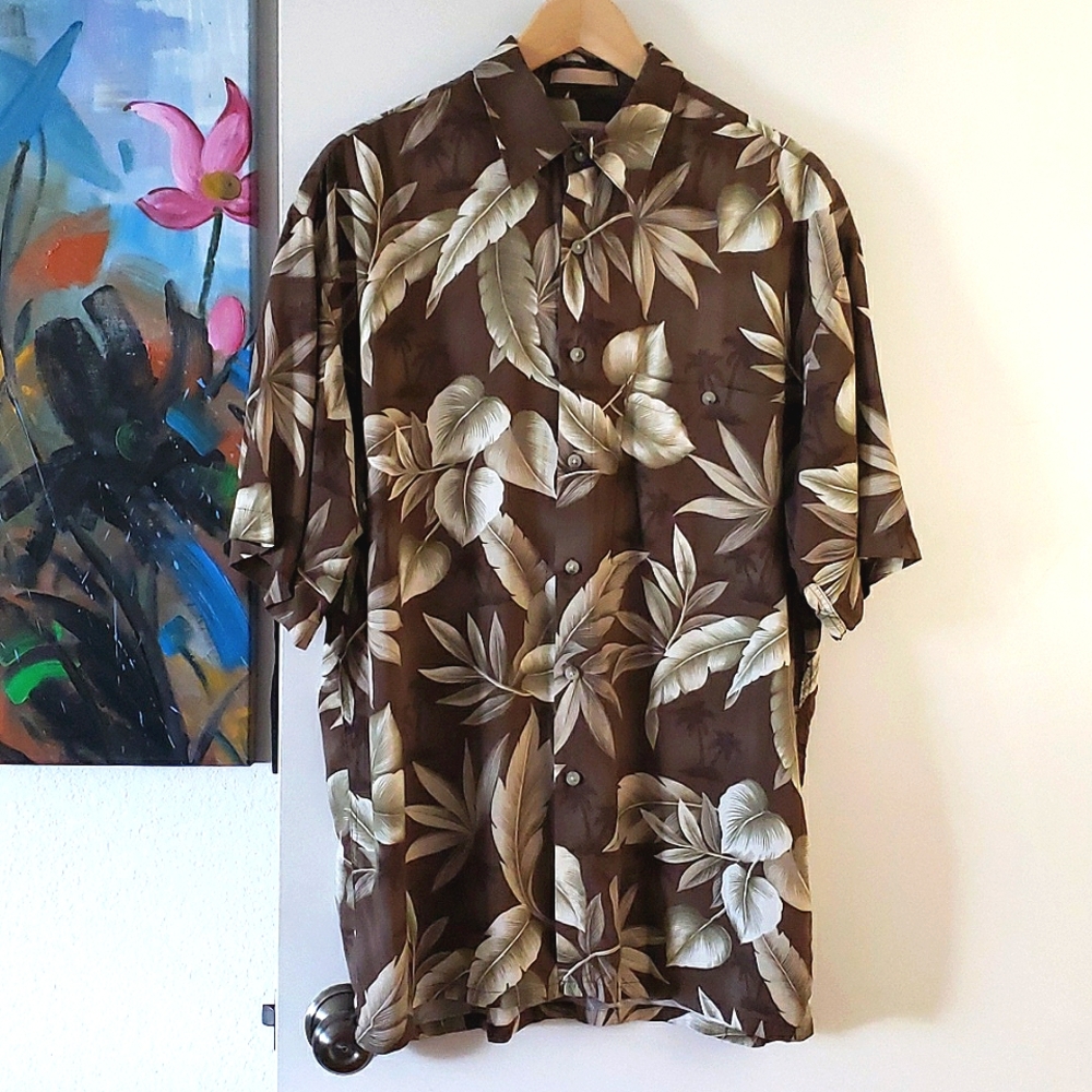 Campia Moda Giant Palm Hawaiian Shirt Size Medium